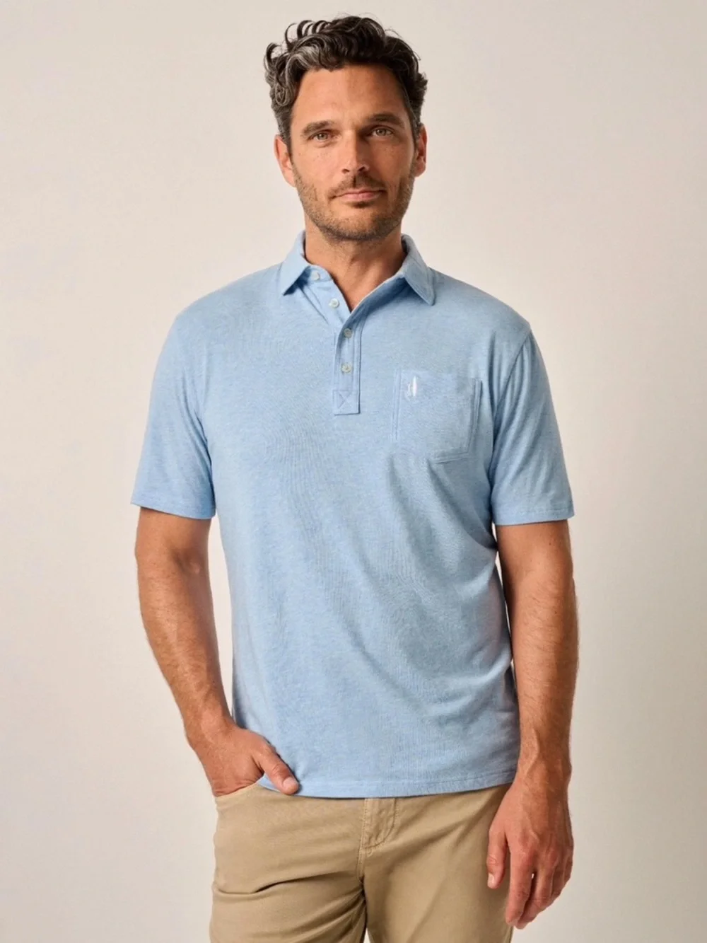 Johnnie-O Hangin Out Men's Cove Heathered Original Polo - Picture 1 of 14